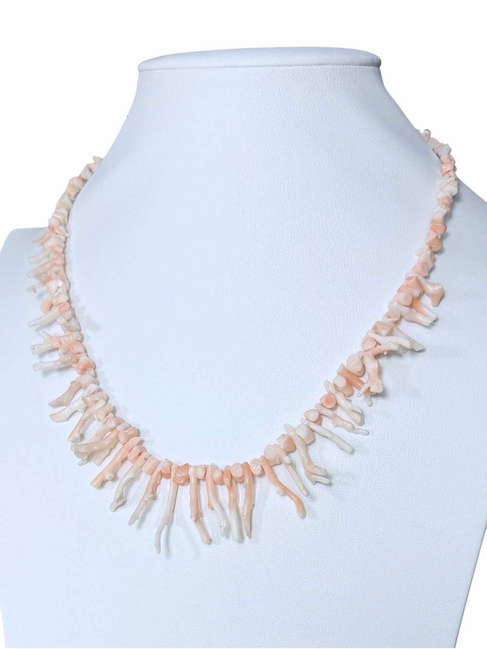 Vintage Antique Delicate Pink Coral Branch Necklace 16” Angel Skin Coral